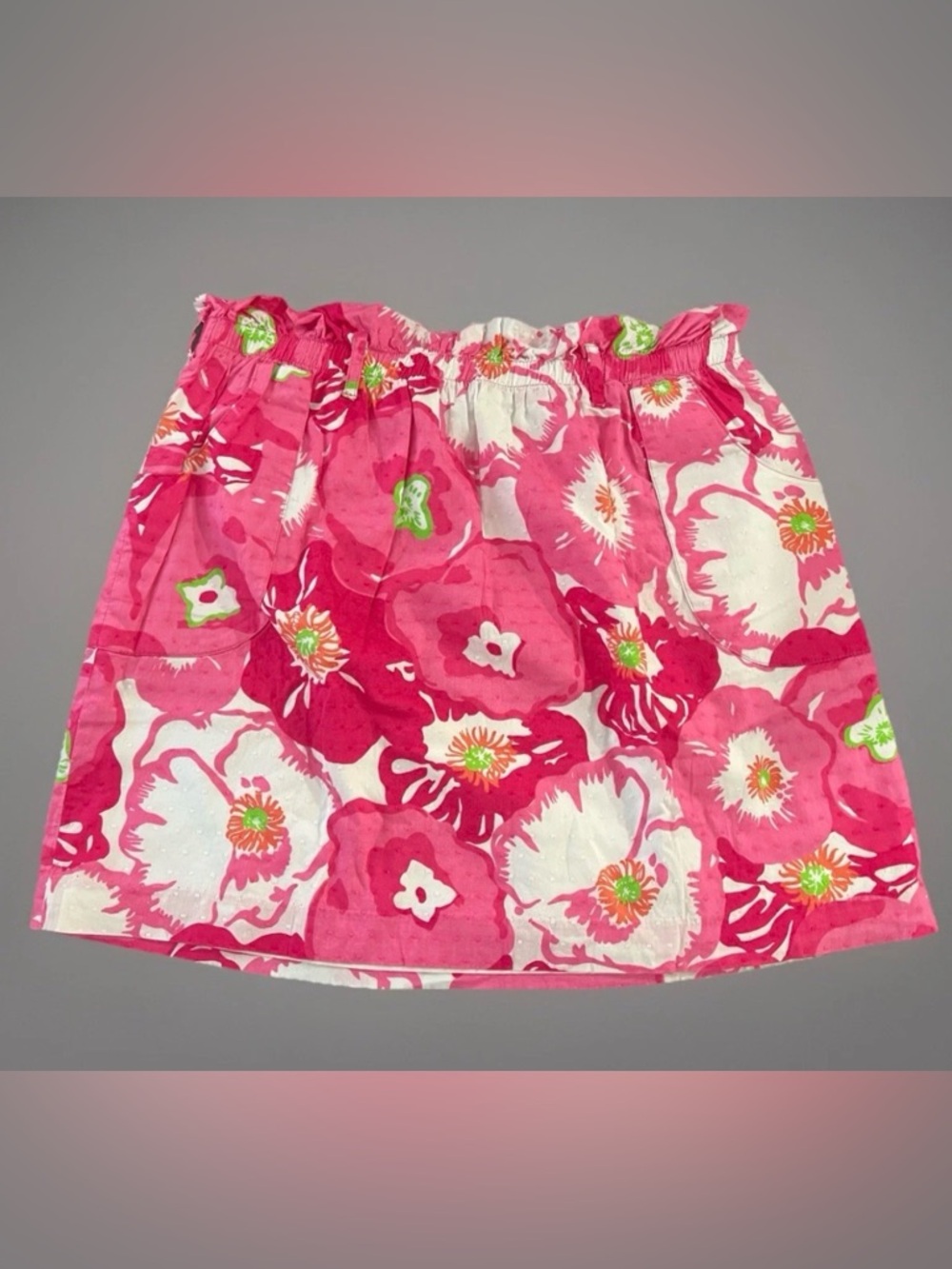Lilly Pulitzer Hot Pink Floral Mini Skirt